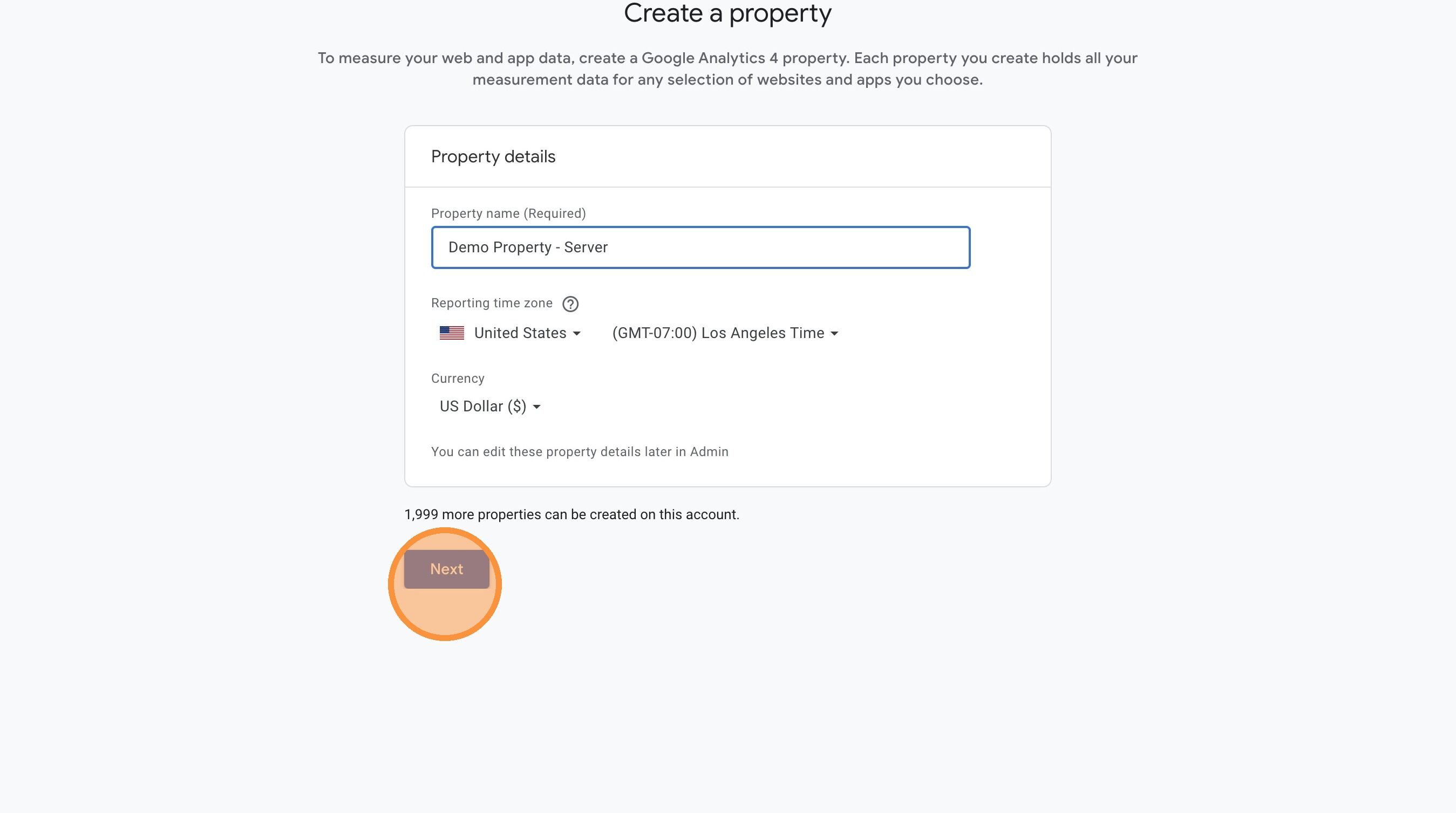 Create a new property