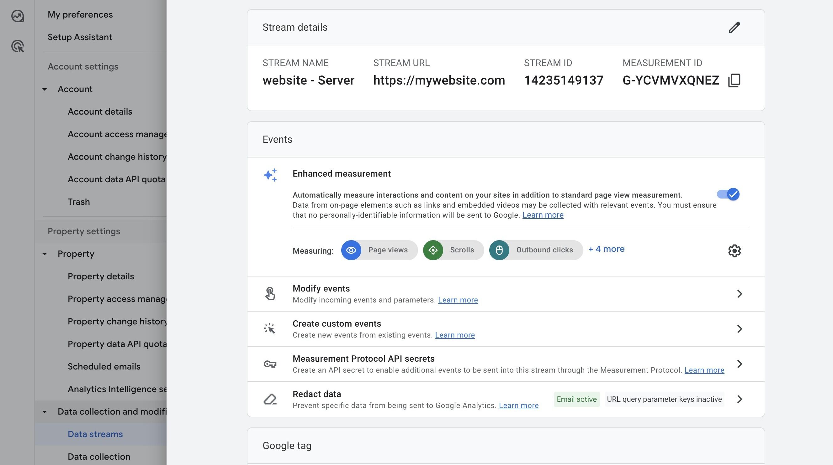 Property and stream created